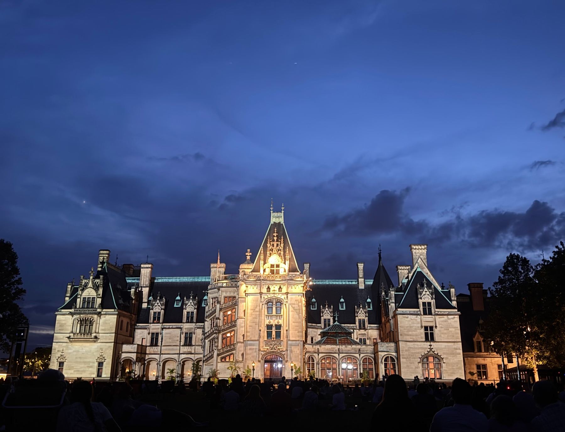 Biltmore Estate at dusk, Asheville
